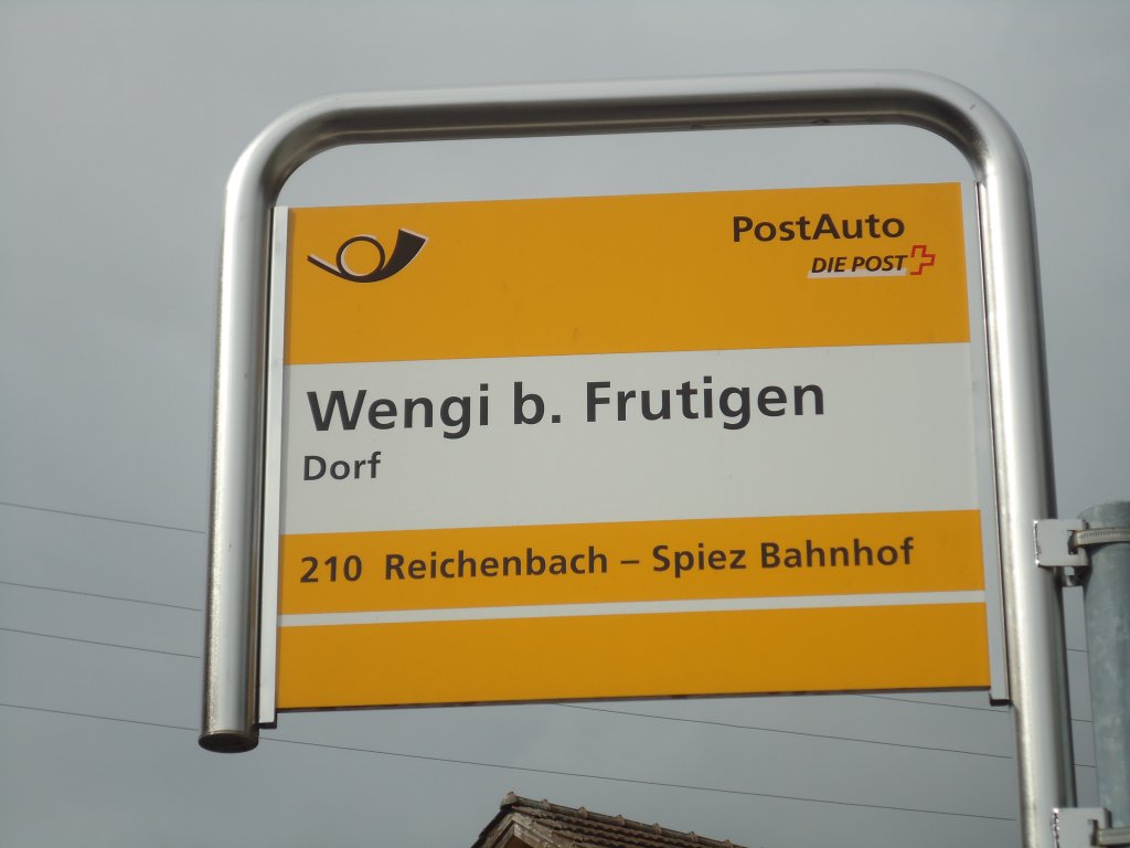 (138'441) - PostAuto-Haltestelle - Wengi b. Frutigen, Dorf - am 6. April 2012