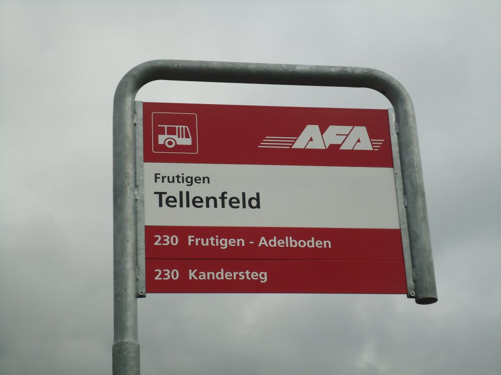 (138'447) - AFA-Haltestelle - Frutigen, Tellenfeld - am 6. April 2012