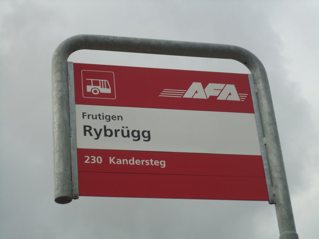 (138'448) - AFA-Haltestelle - Frutigen, Rybr�gg - am 6. April 2012