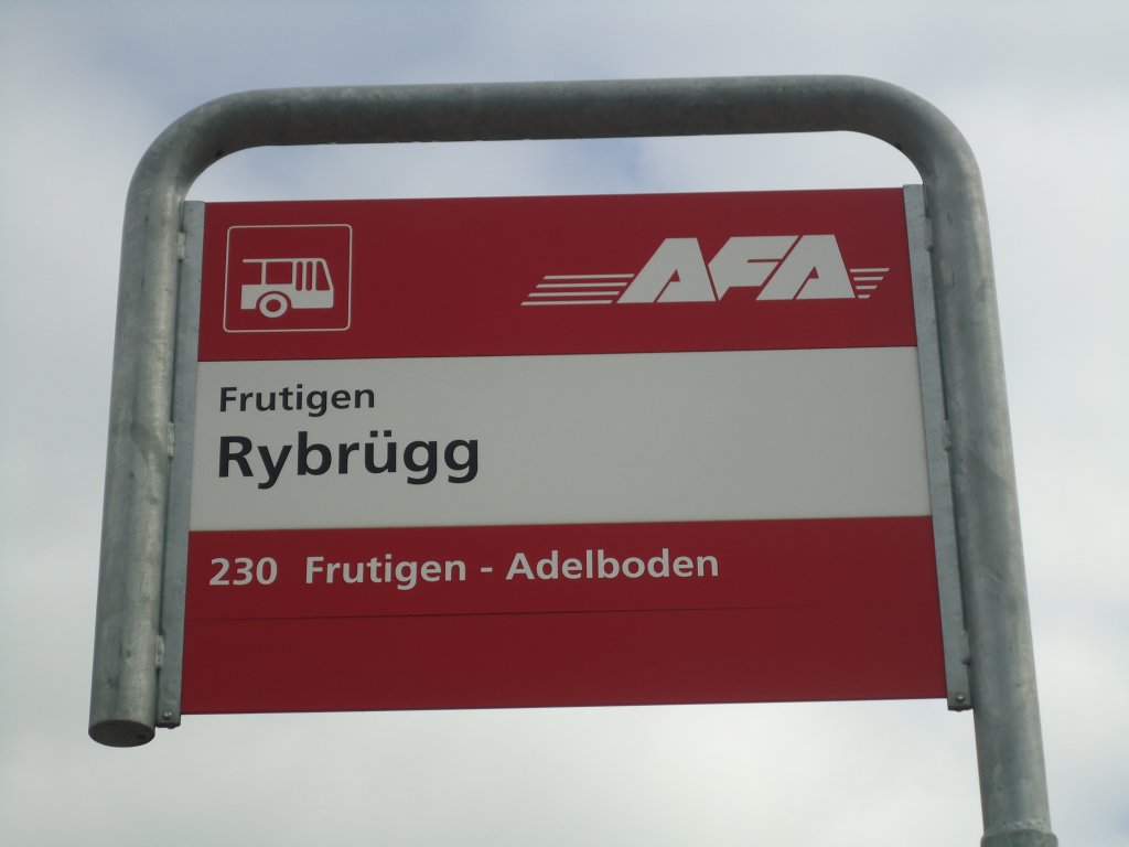 (138'449) - AFA-Haltestelle - Frutigen, Rybr�gg - am 6. April 2012