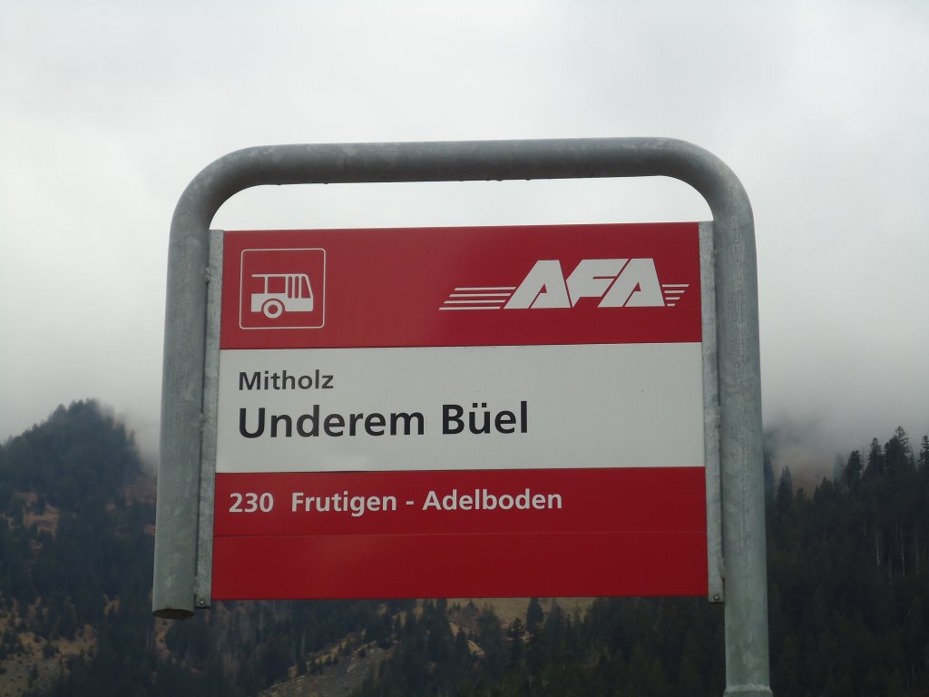 (138'469) - AFA-Haltestelle - Mitholz, Underem B�el - am 6. April 2012