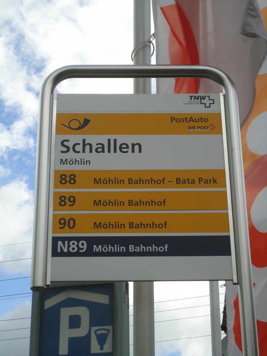 (138'693) - PostAuto-Haltestelle - M�hlin, Schallen - am 6. Mai 2012