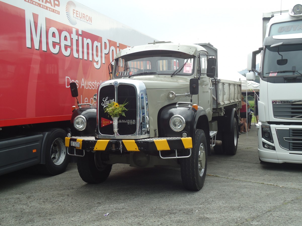 (140'201) - BE 34'110 - Saurer am 30. Juni 2012 in Interlaken, Flugplatz