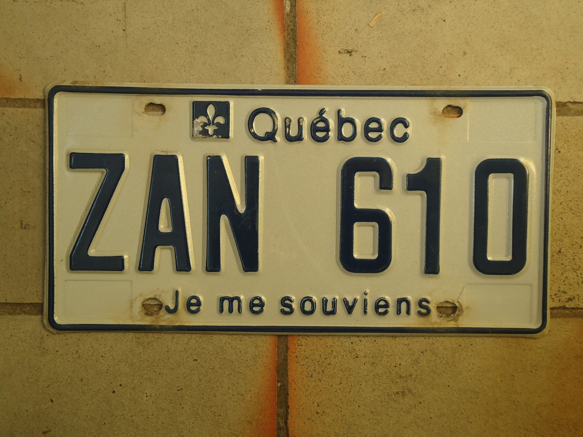 (141'067) - Autonummer aus Kanada - ZAN 610 - am 11. August 2012 im BrockiShop