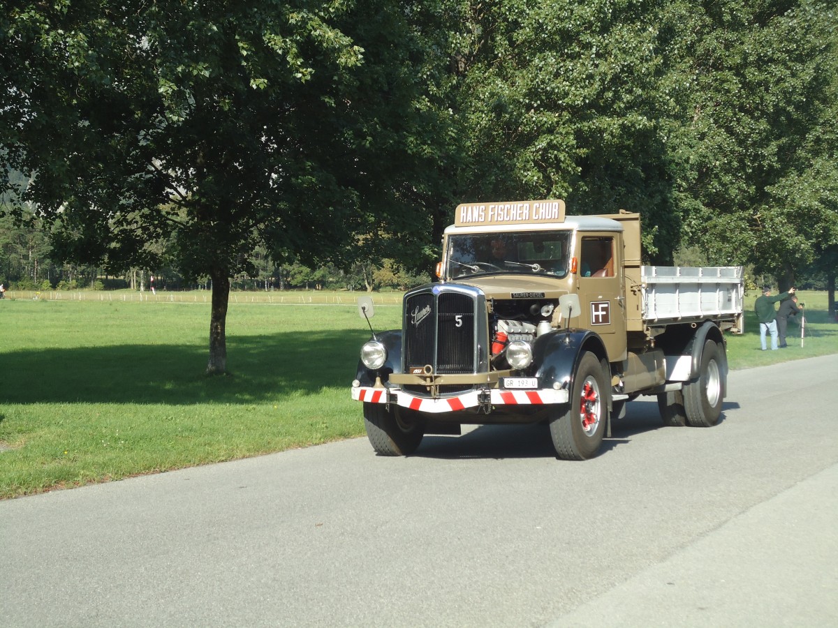 (141'624) - Fischer, Chur - Nr. 5/GR 193 U - Saurer am 15. September 2012 in Chur, Waffenplatz