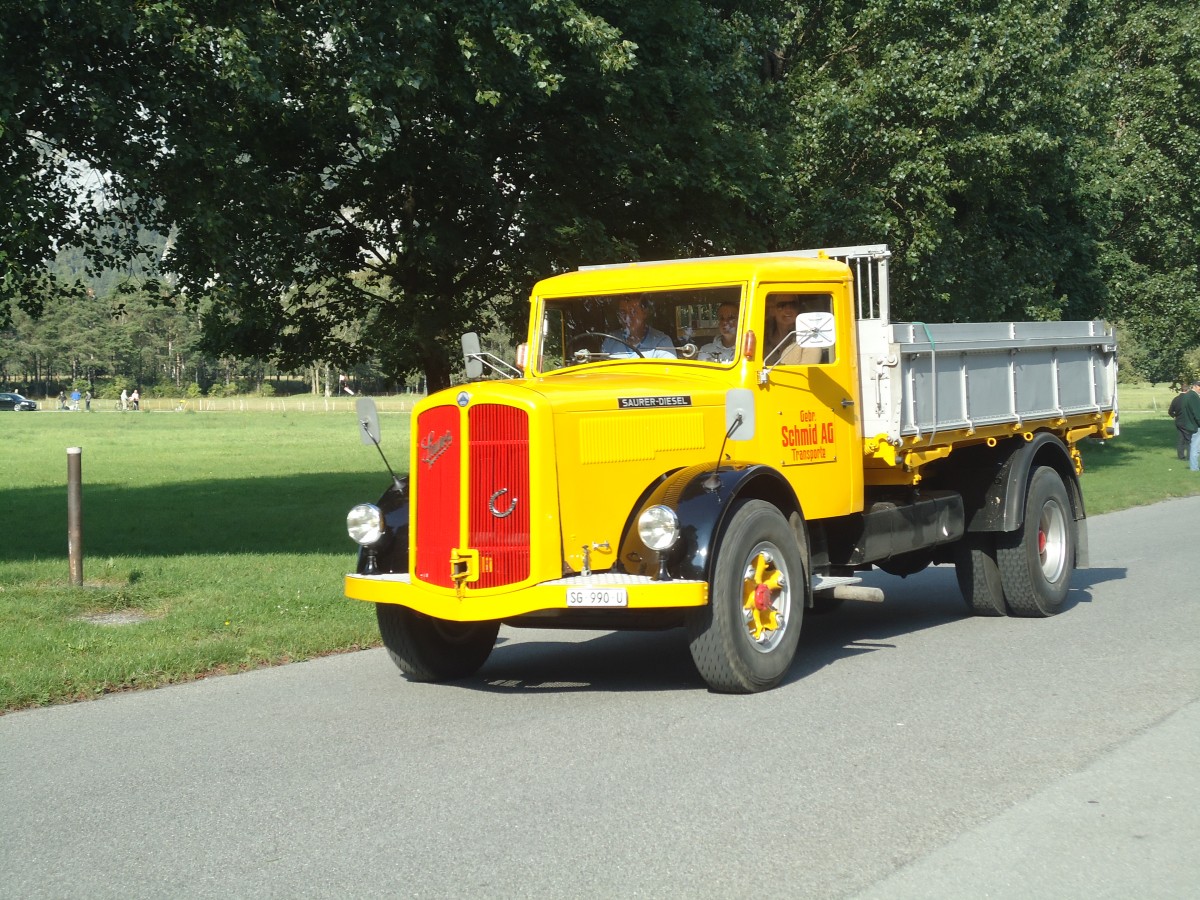 (141'656) - Gebr. Schmid - SG 990 U - Saurer am 15. September 2012 in Chur, Waffenplatz