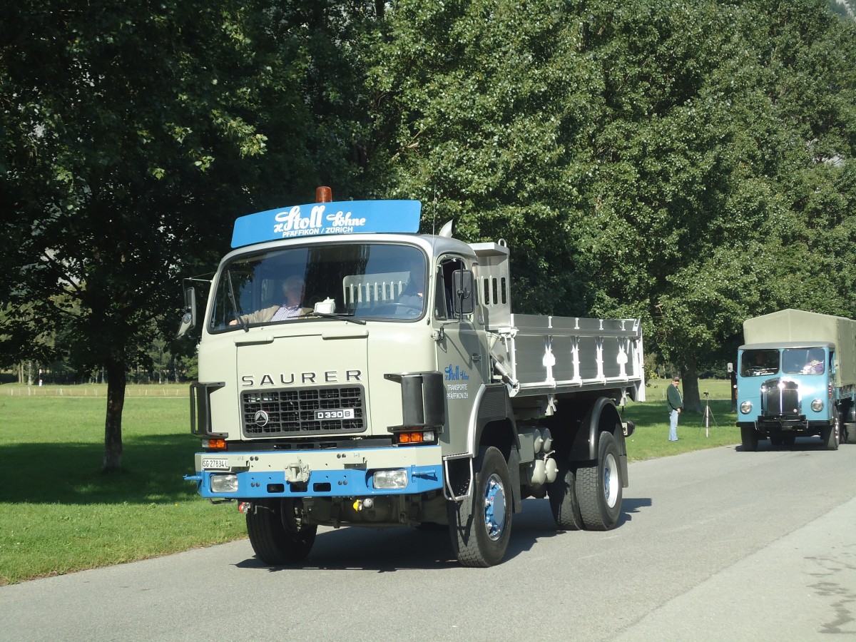 (141'707) - Stoll, Pf�ffikon - SG 27'834 U - Saurer am 15. September 2012 in Chur, Waffenplatz