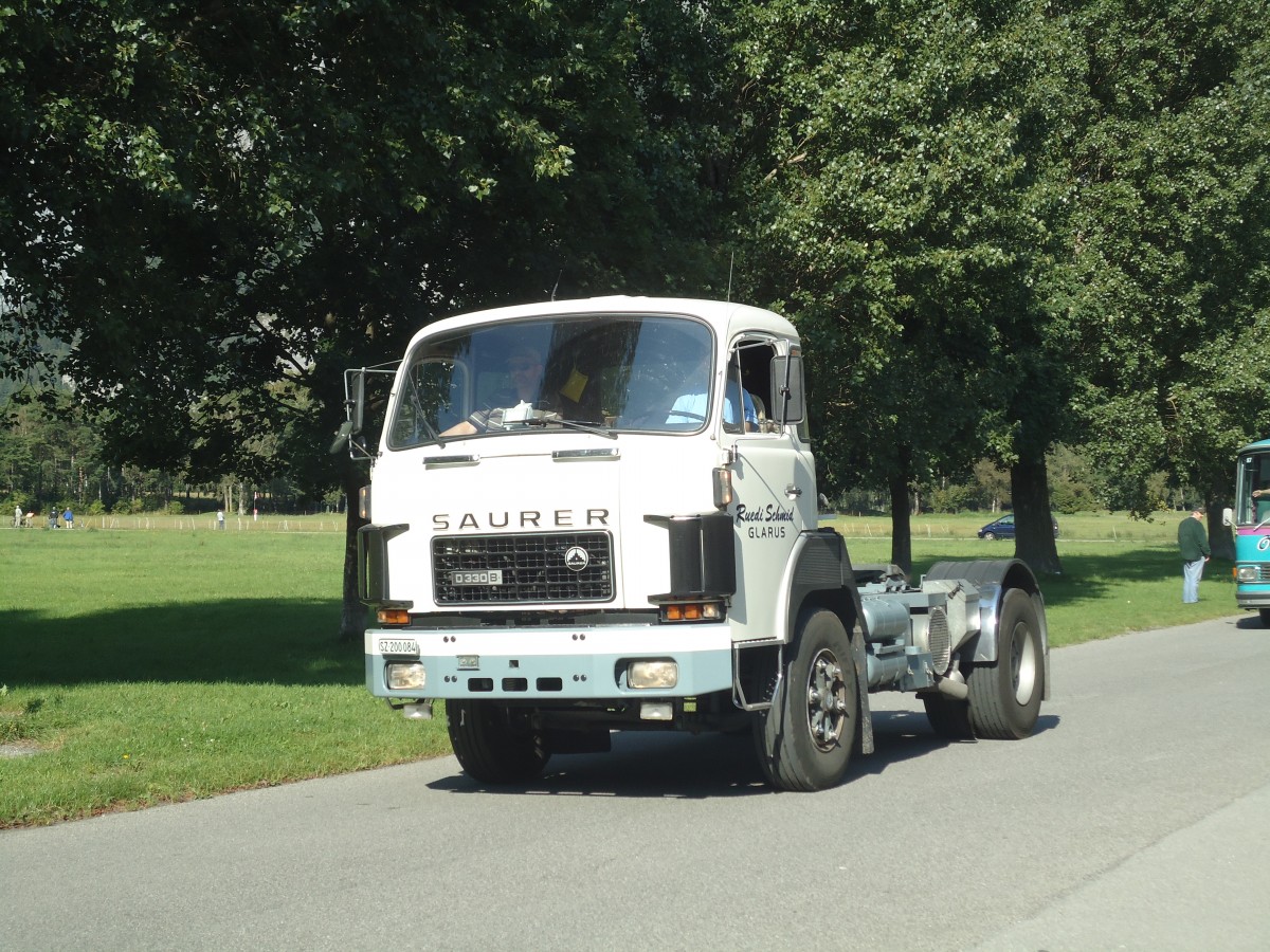 (141'722) - Schmid, Glarus - SZ 200'084 - Saurer am 15. September 2012 in Chur, Waffenplatz
