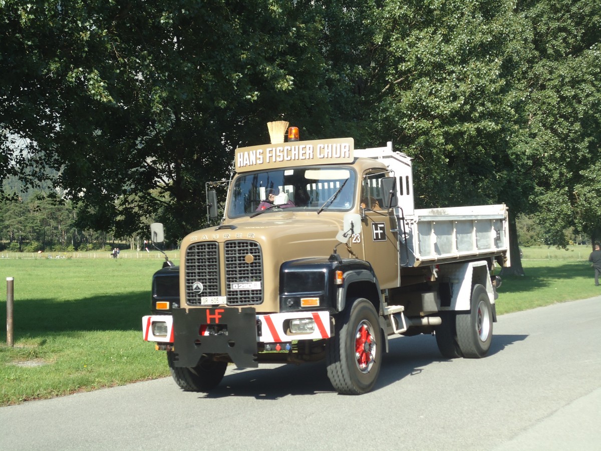 (141'749) - Fischer, Chur - Nr. 23/GR 615 U - Saurer am 15. September 2012 in Chur, Waffenplatz