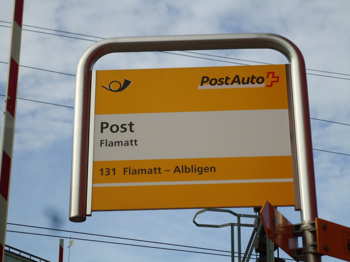 (142'002) - PostAuto-Haltestelle - Flamatt, Post - am 21. Oktober 2012