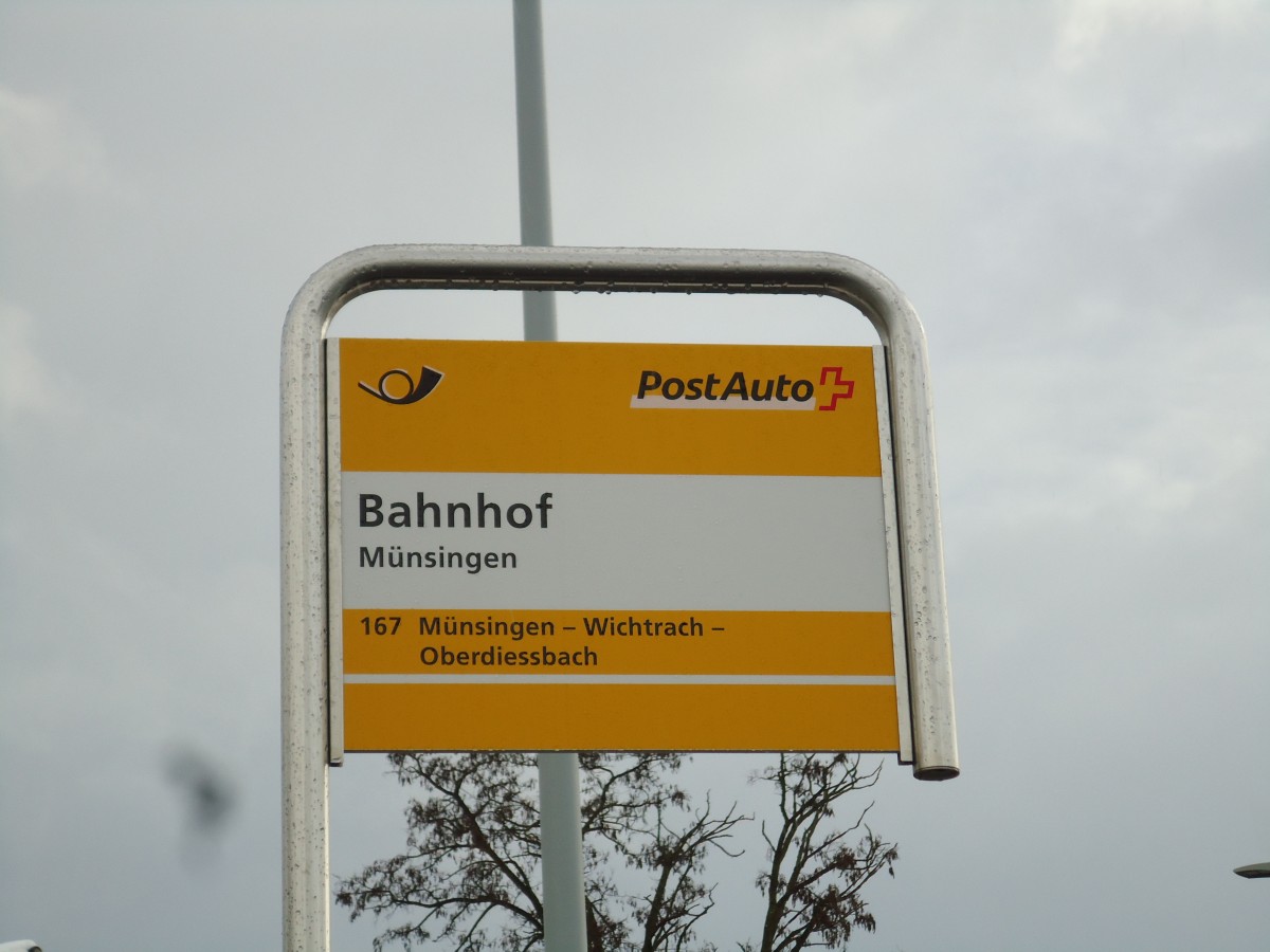 (142'449) - PostAuto-Haltestelle - M�nsingen, Bahnhof - am 10. Dezember 2012