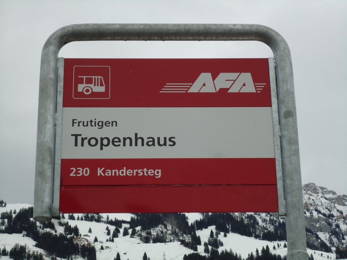 (142'546) - AFA-Haltestelle - Frutigen, Tropenhaus - am 16. Dezember 2012