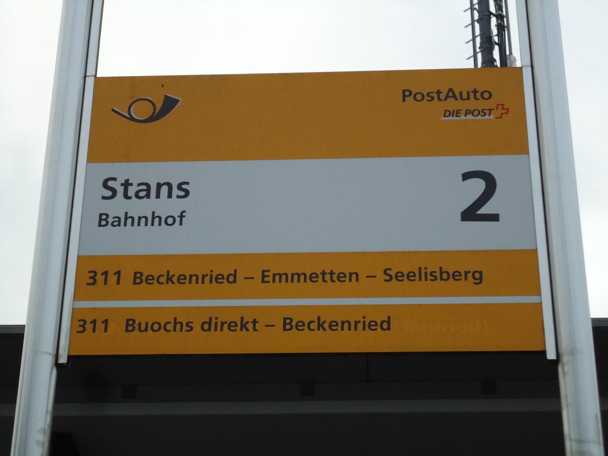 (142'925) - PostAuto-Haltestelle - Stans, Bahnhof - am 5. Januar 2013