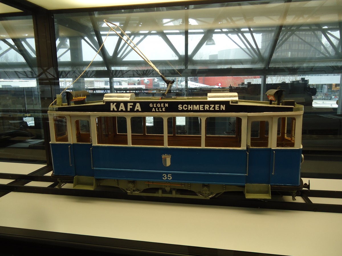 (143'322) - Model Luzerner Tram - Nr. 35 - am 20. Februar 2013 in Luzern, Verkehrshaus