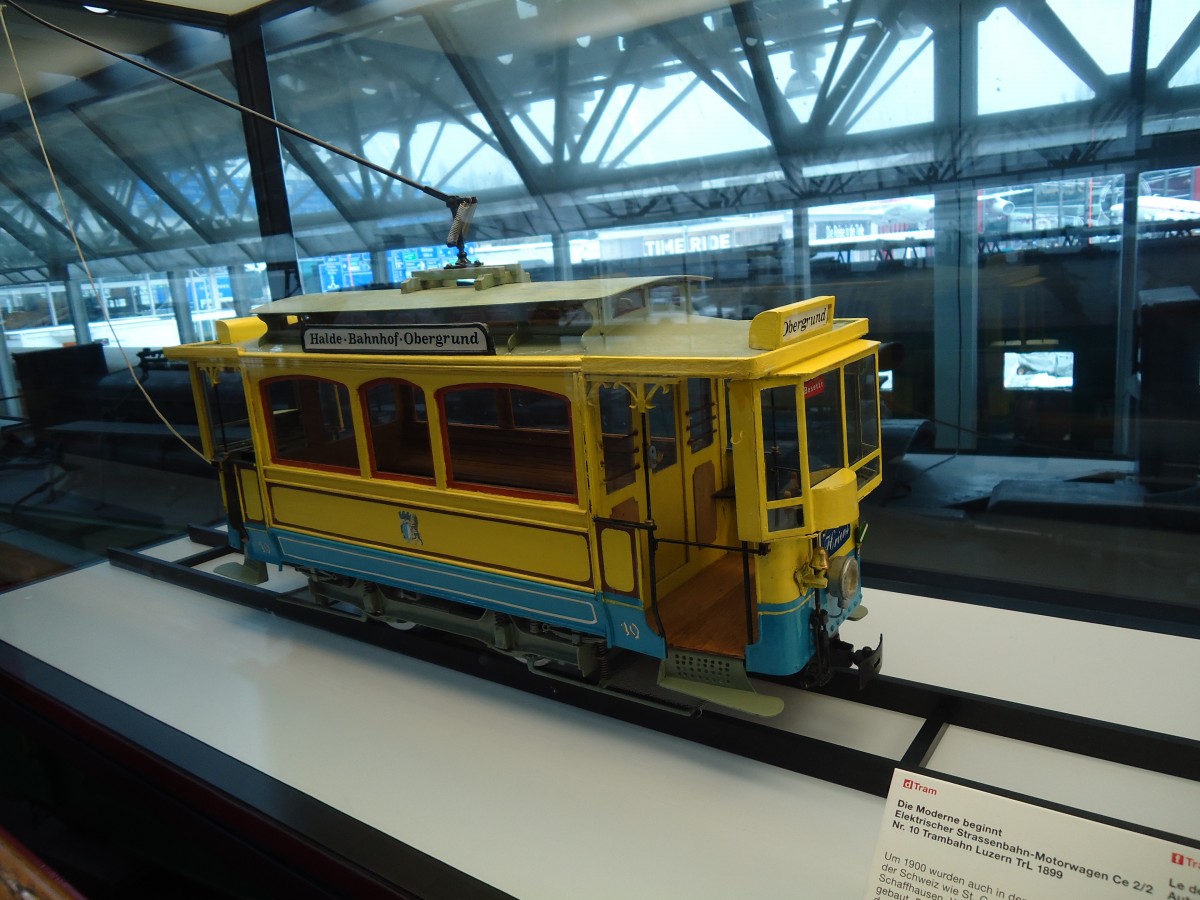 (143'324) - Model Luzerner Tram - Nr. 19 - am 20. Februar 2013 in Luzern, Verkehrshaus