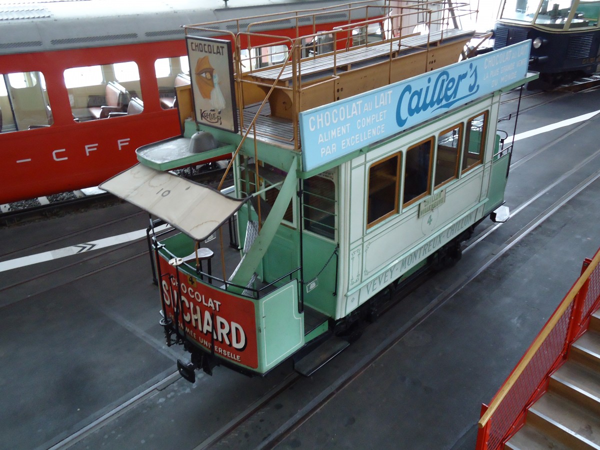 (143'325) - VMCV-Tram - Nr. 4 - am 20. Februar 2013 in Luzern, Verkehrshaus