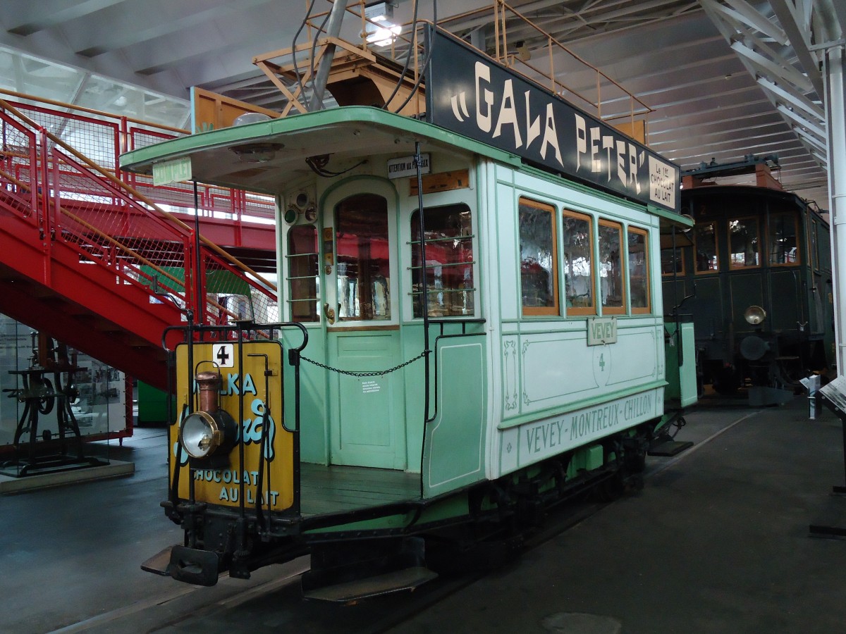 (143'327) - VMCV-Tram - Nr. 4 - am 20. Februar 2013 in Luzern, Verkehrshaus