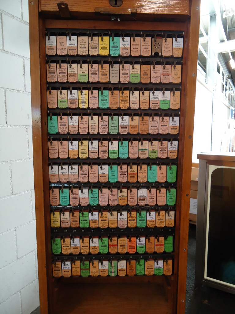 (145'103) - Alte STI-Billette am 16. Juni 2013 in Thun, Garage