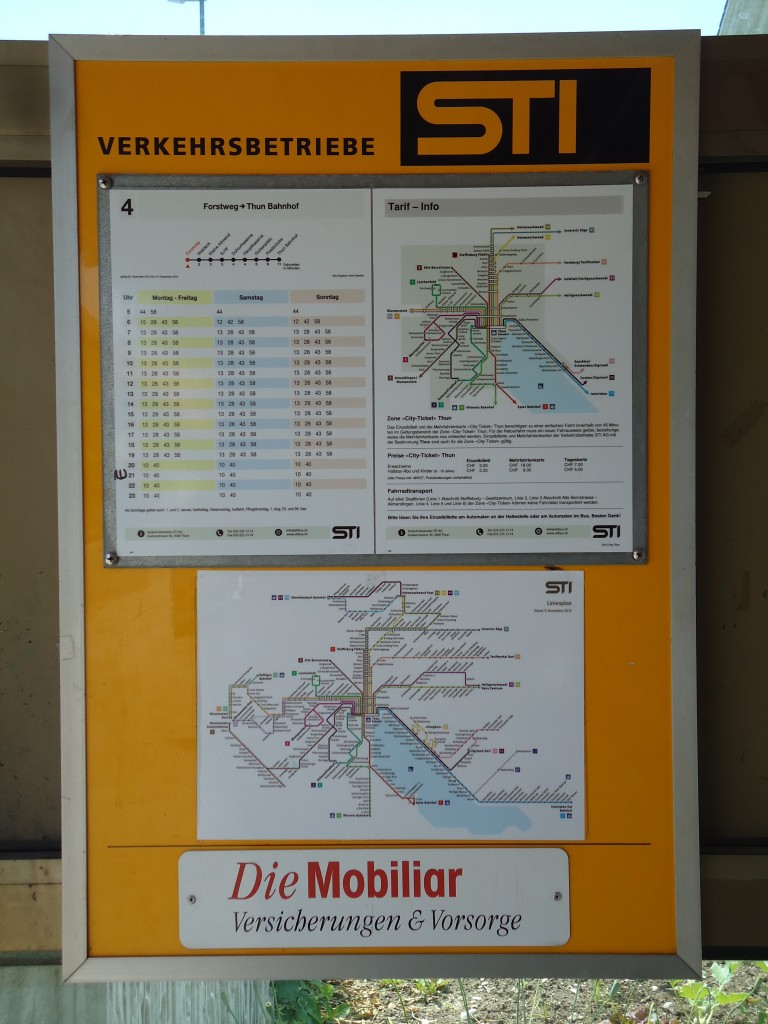 (145'143) - Fahrplaninfo  Forstweg  am 16. Juni 2013 in Thun-Lerchenfeld, Forstweg