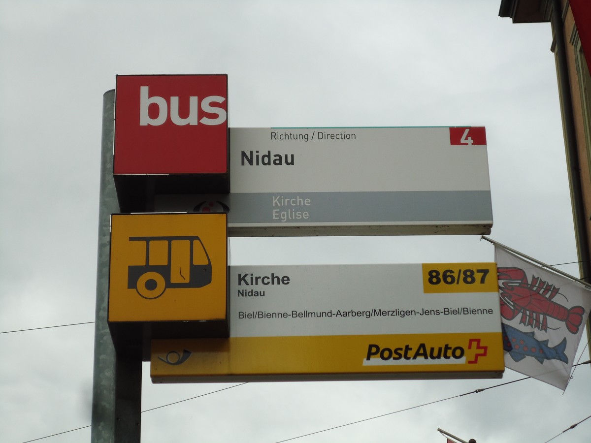 (145'469) - VB/PostAuto-Haltestelle - Nidau, Kirche - am 23. Juni 2013