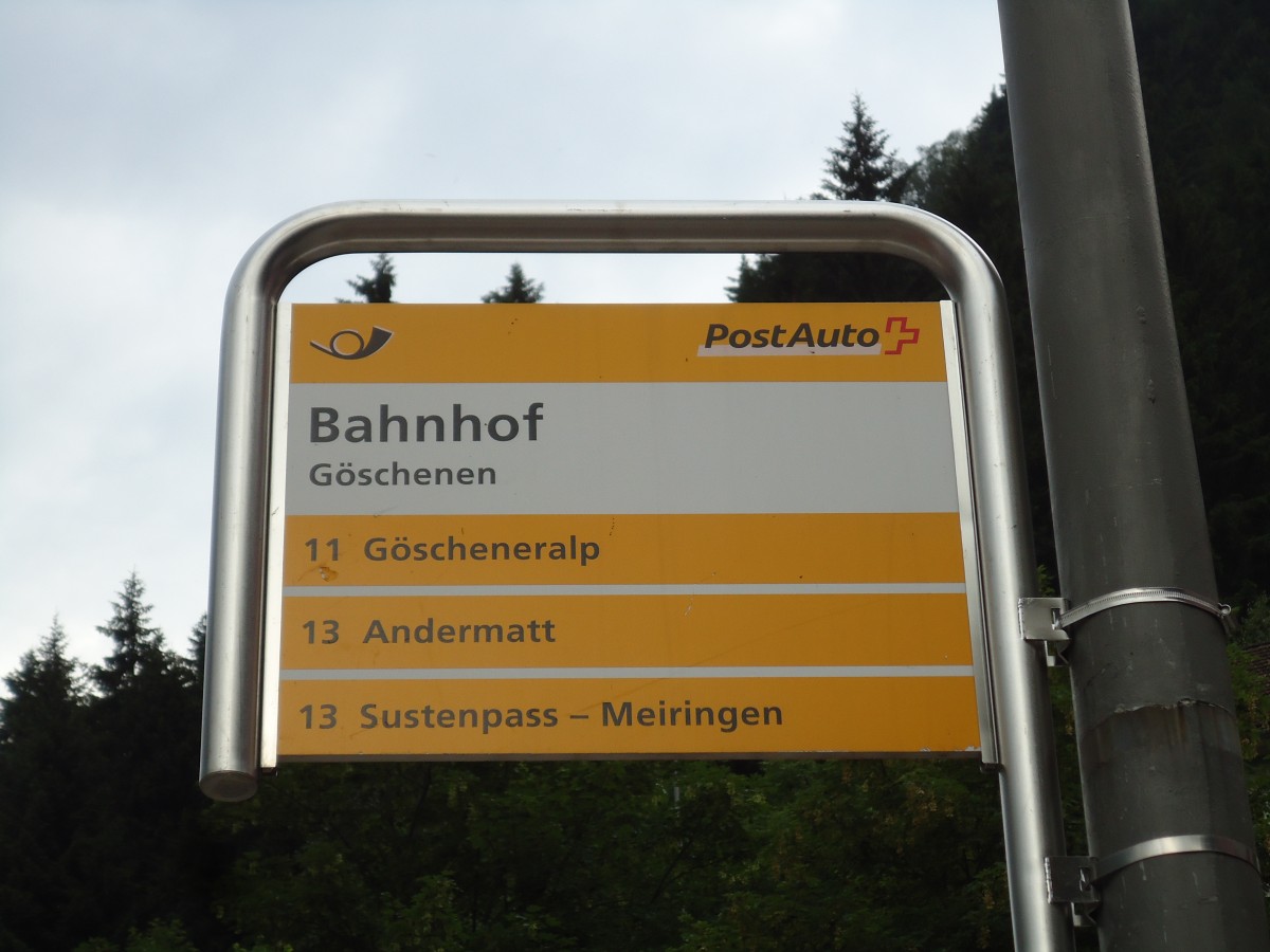 (145'986) - PostAuto-Haltestelle - G�schenen, Bahnhof - am 20. Juli 2013