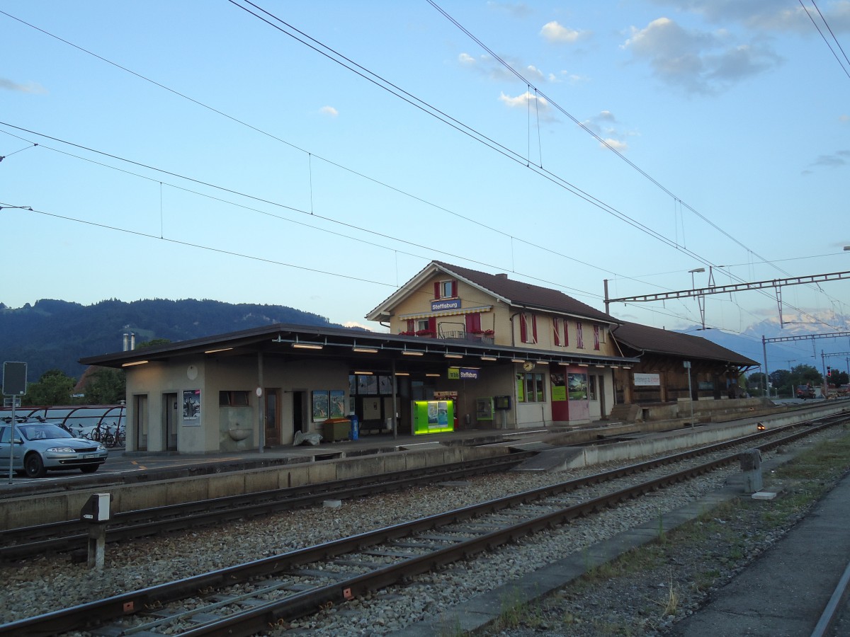 (146'098) - Der Bahnhof Steffisburg am 27. Juli 2013