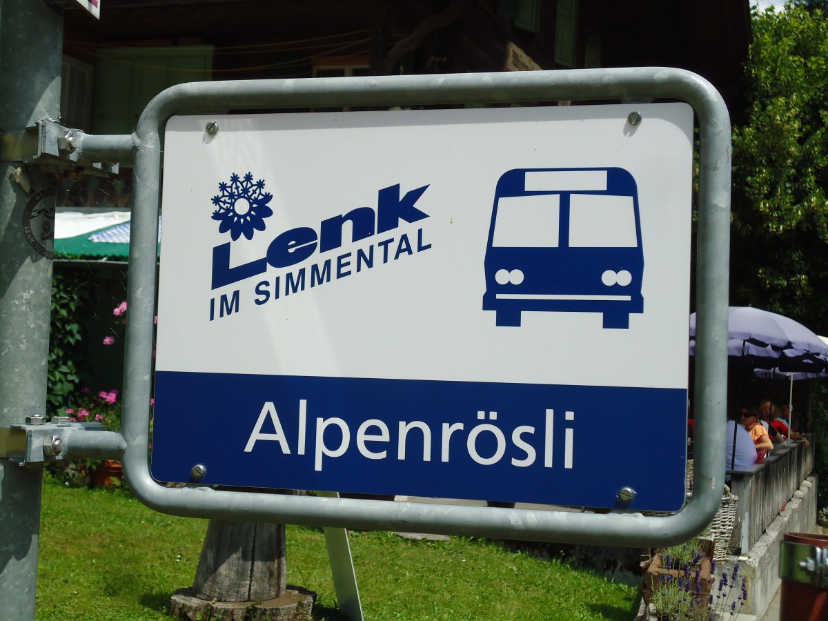 (146'136) - AFA-Haltestelle (LenkBus) - Lenk, Alpenr�sli - am 28. Juli 2013