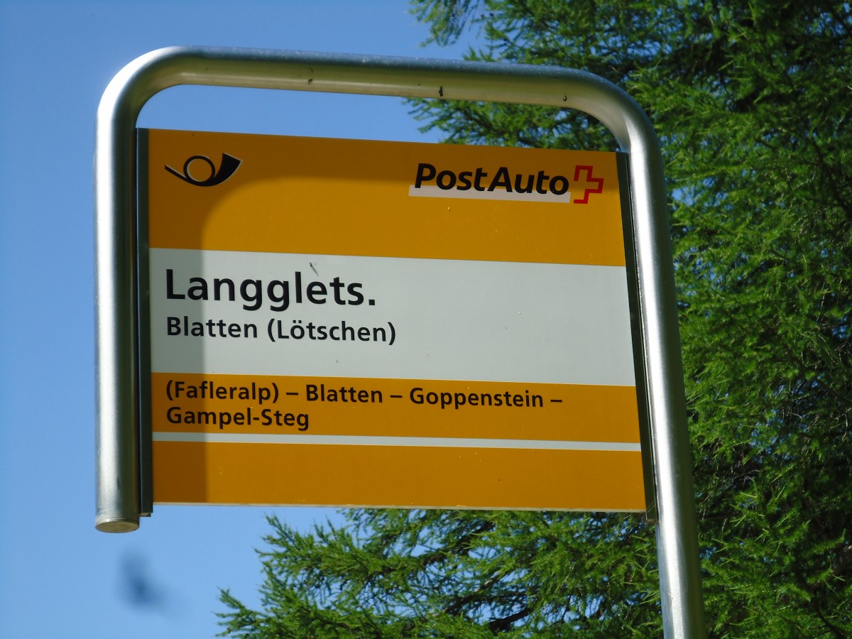 (146'239) - PostAuto-Haltestelle - Blatten (L�tschen), Langglets. - am 5. August 2013