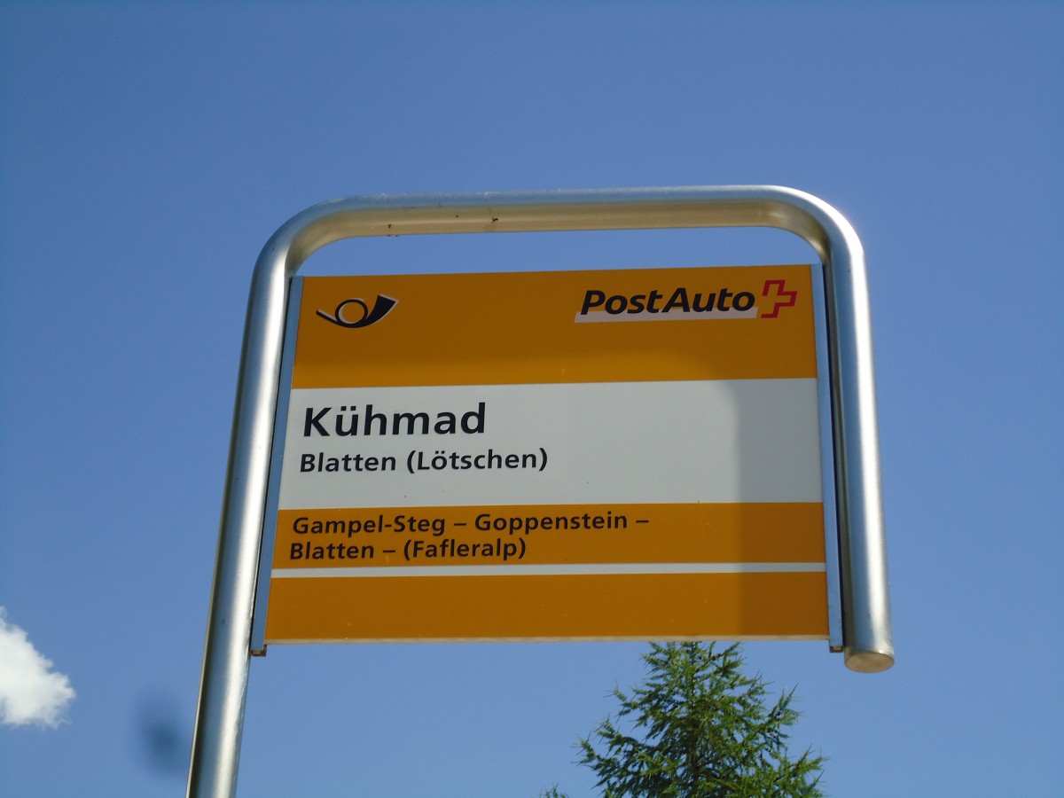 (146'242) - PostAuto-Haltestelle - Blatten (L�tschen), K�hmad