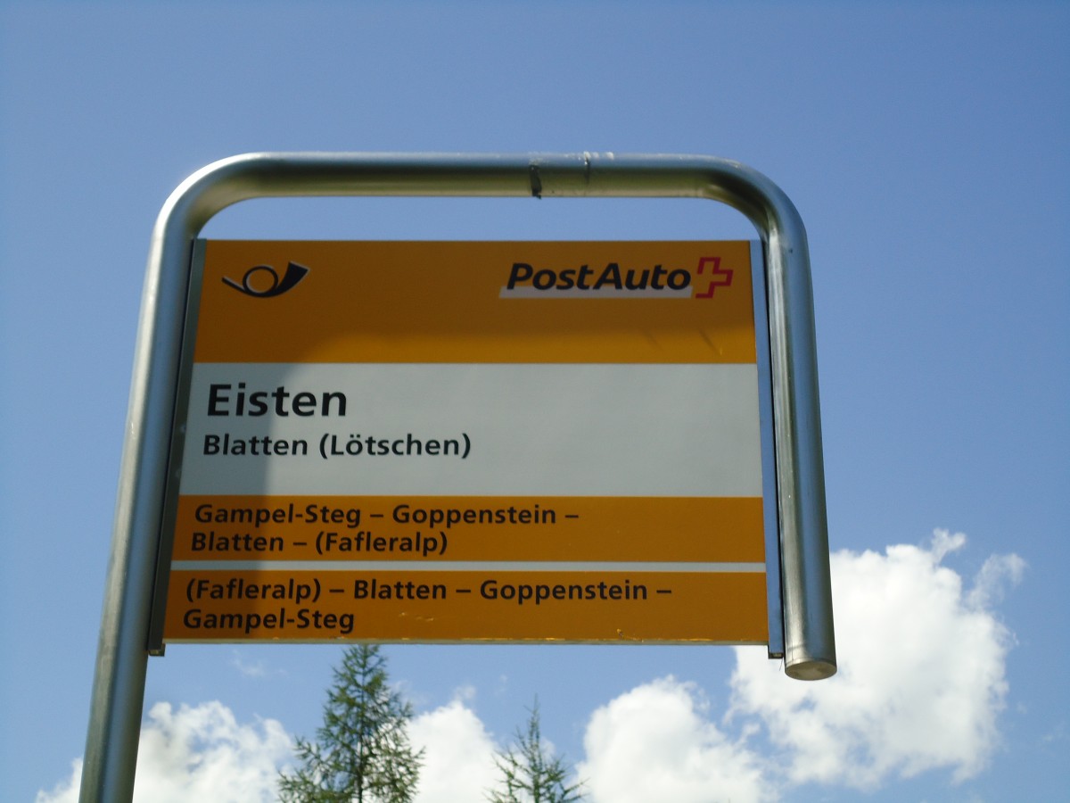 (146'254) - PostAuto-Haltestelle - Blatten (L�tschen), Eisten - am 5. August 2013