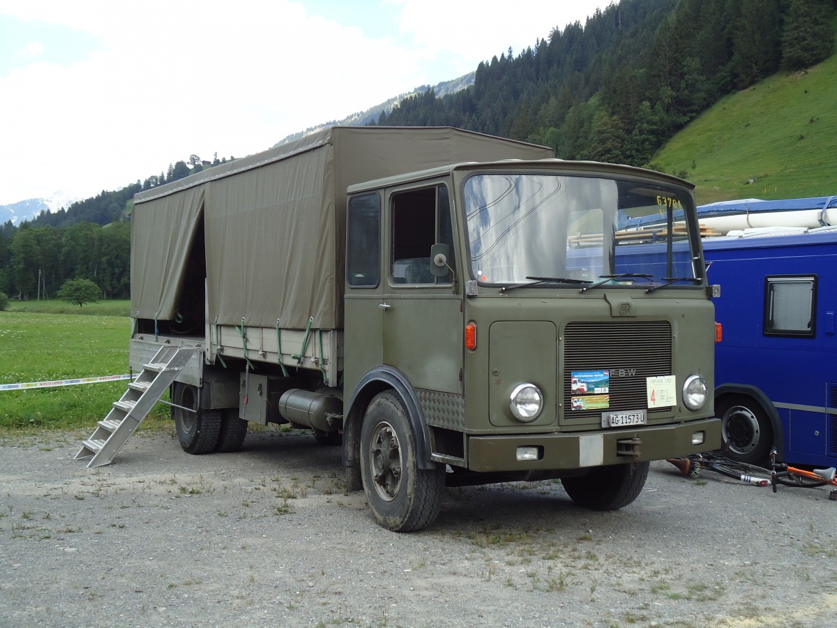 (146'331) - AG 11'573 U - FBW am 17. August 2013 in Lenk, Metschbahnen