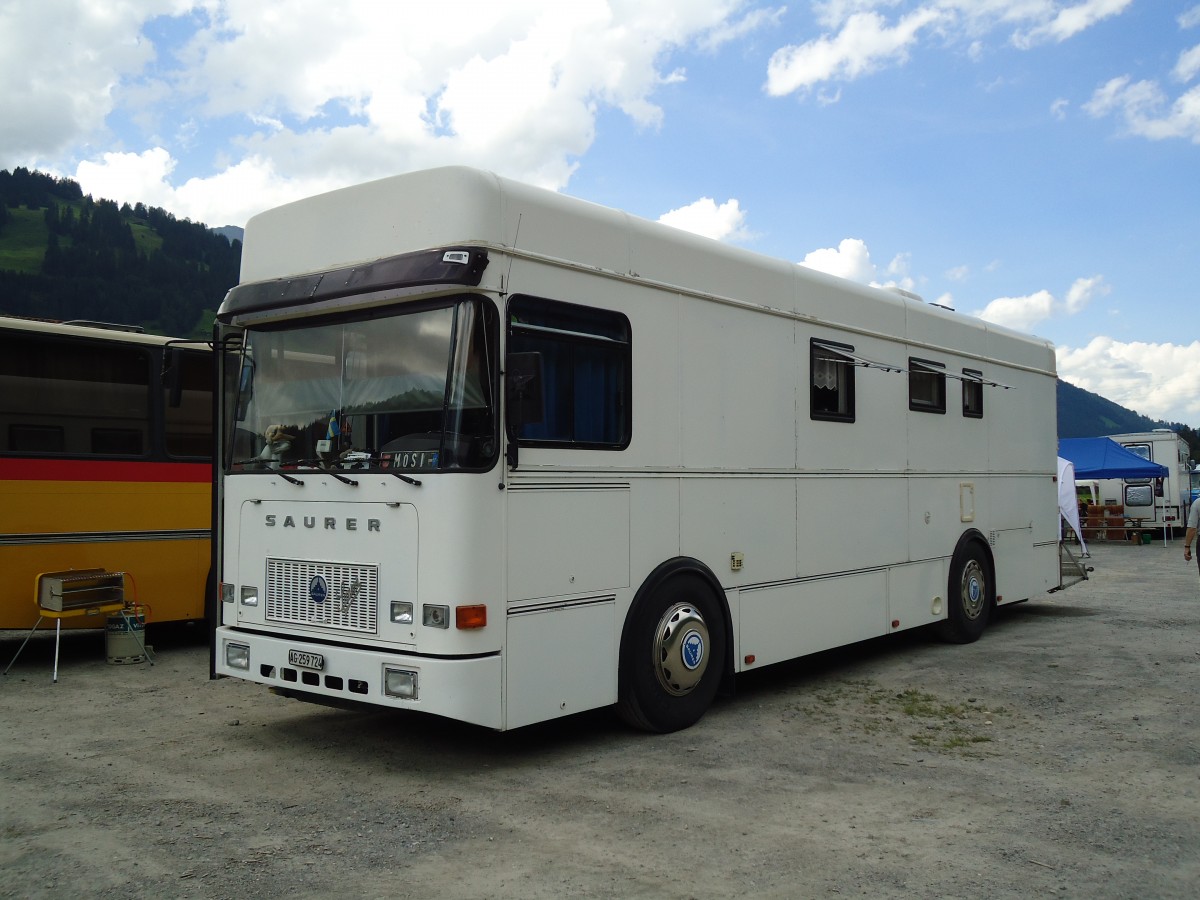 (146'368) - AG 259'724 - Saurer am 17. August 2013 in Lenk, Metschbahnen