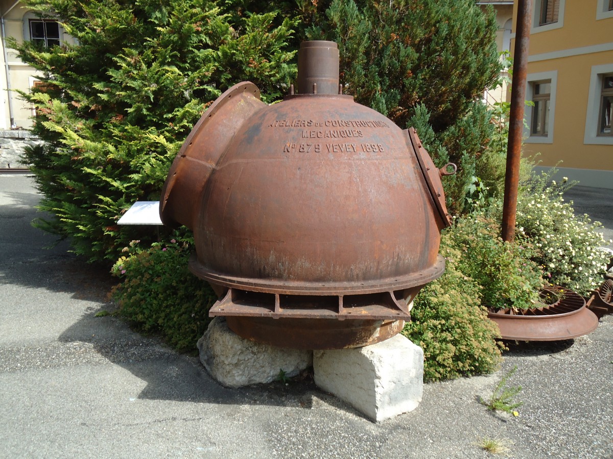 (146'438) - Metallkessel von 1898 am 18. August 2013 in Le Locle, Museum unterirdische M�hlen