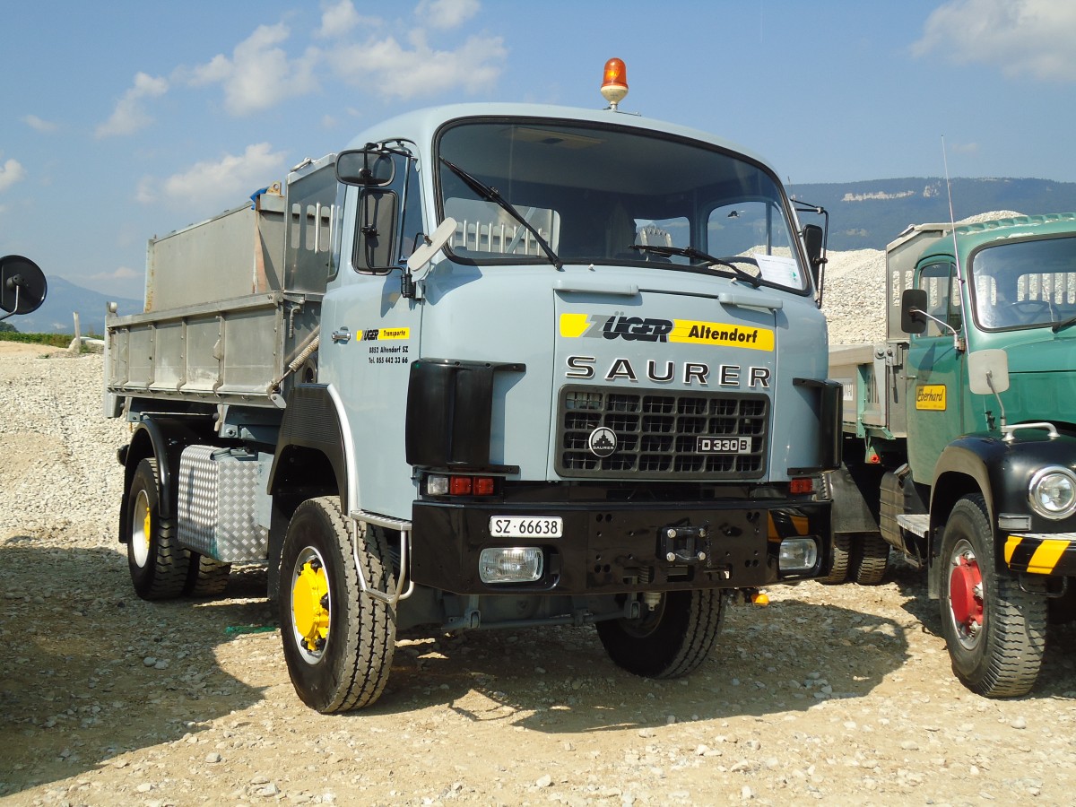 (146'628) - Z�ger, Altendorf - SZ 66'638 - Saurer am 31. August 2013 in Niederbipp, Saurertreffen
