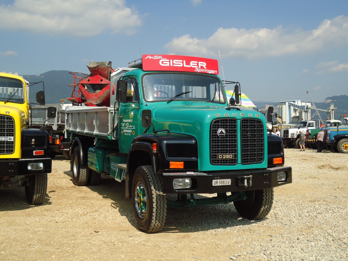 (146'636) - Gisler, Spiringen - UR 9883 U - Saurer am 31. August 2013 in Niederbipp, Saurertreffen 