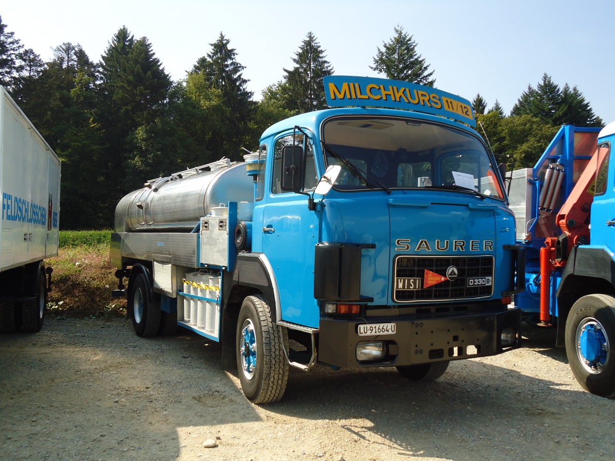 (146'642) - Milchkurs - LU 91'664 U - Saurer am 31. August 2013 in Niederbipp, Saurertreffen