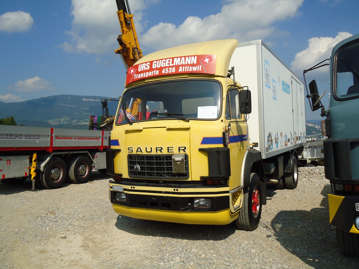 (146'663) - Gugelmann, Attiswil - BE 316'908 - Saurer am 31. August 2013 in Niederbipp, Saurertreffen