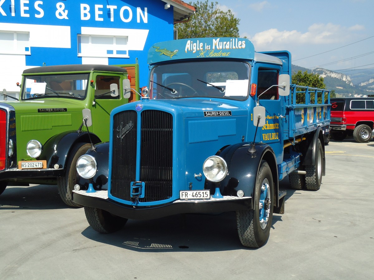 (146'706) - Schmutz, Vaulruz - Nr. 1/FR 46'515 - Saurer am 31. August 2013 in Niederbipp, Saurertreffen