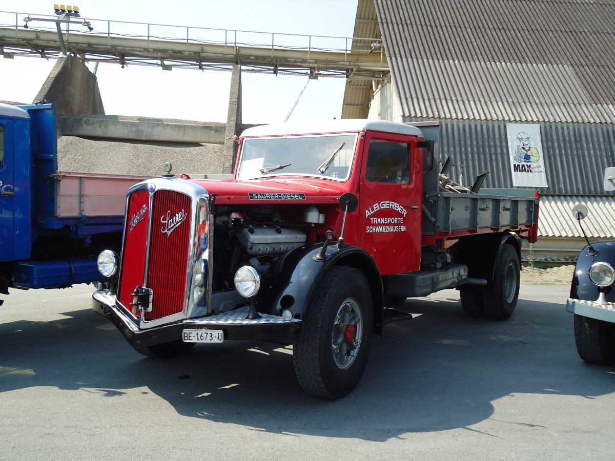 (146'718) - Gerber, Schwarzh�usern - BE 1673 U - Saurer am 31. August 2013 in Niederbipp, Saurertreffen