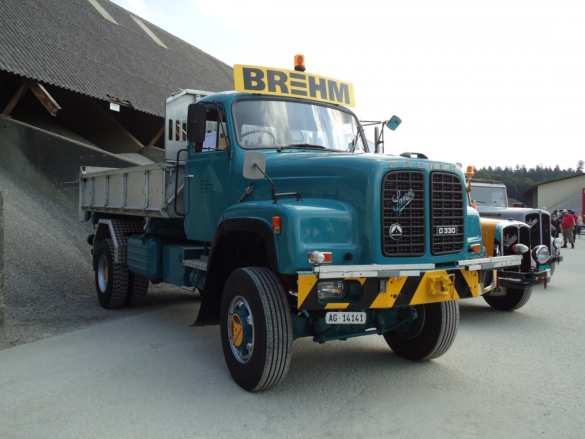 (146'760) - Brem, Lupfig - AG 14'141 - Saurer am 31. August 2013 in Niederbipp, Saurertreffen