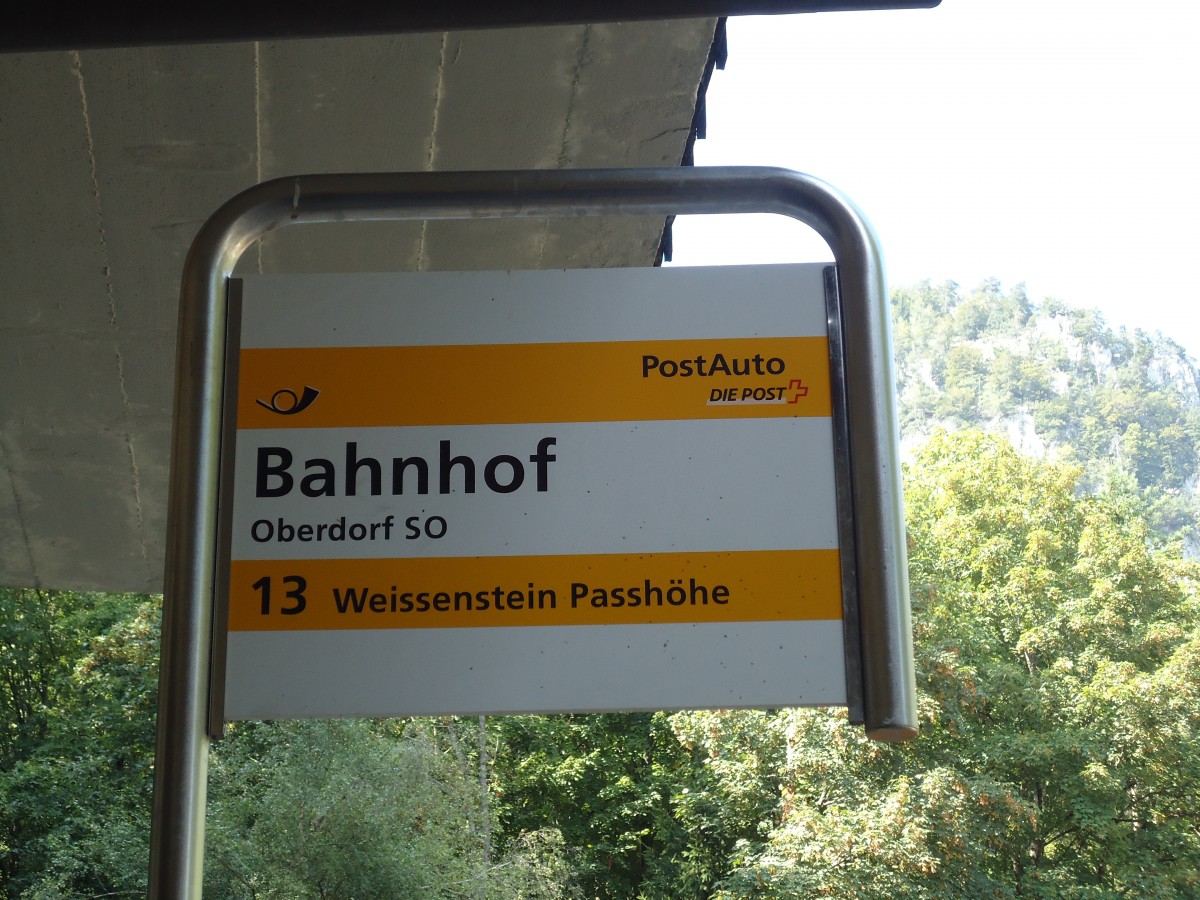 (146'790) - PostAuto-Haltestelle - Oberdorf SO, Bahnhof - am 31. August 2013