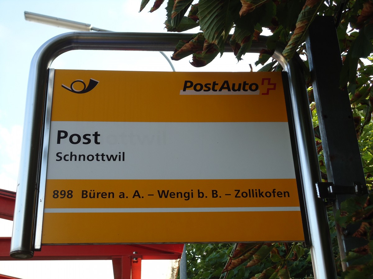 (146'856) - PostAuto-Haltestelle - Schnottwil, Post - am 31. August 2013