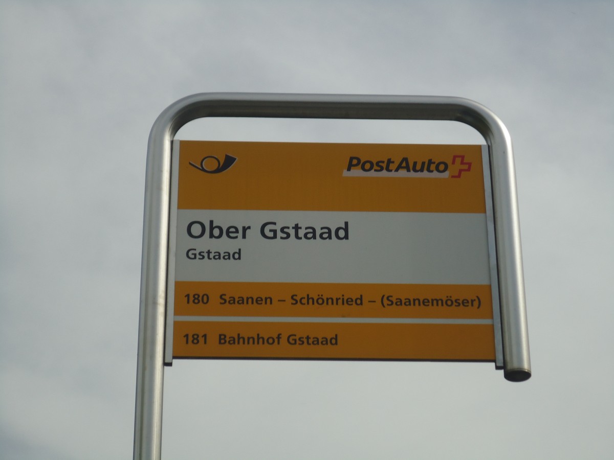 (147'387) - PostAuto-Haltestelle - Gstaad, Ober Gstaad - am 28. September 2013