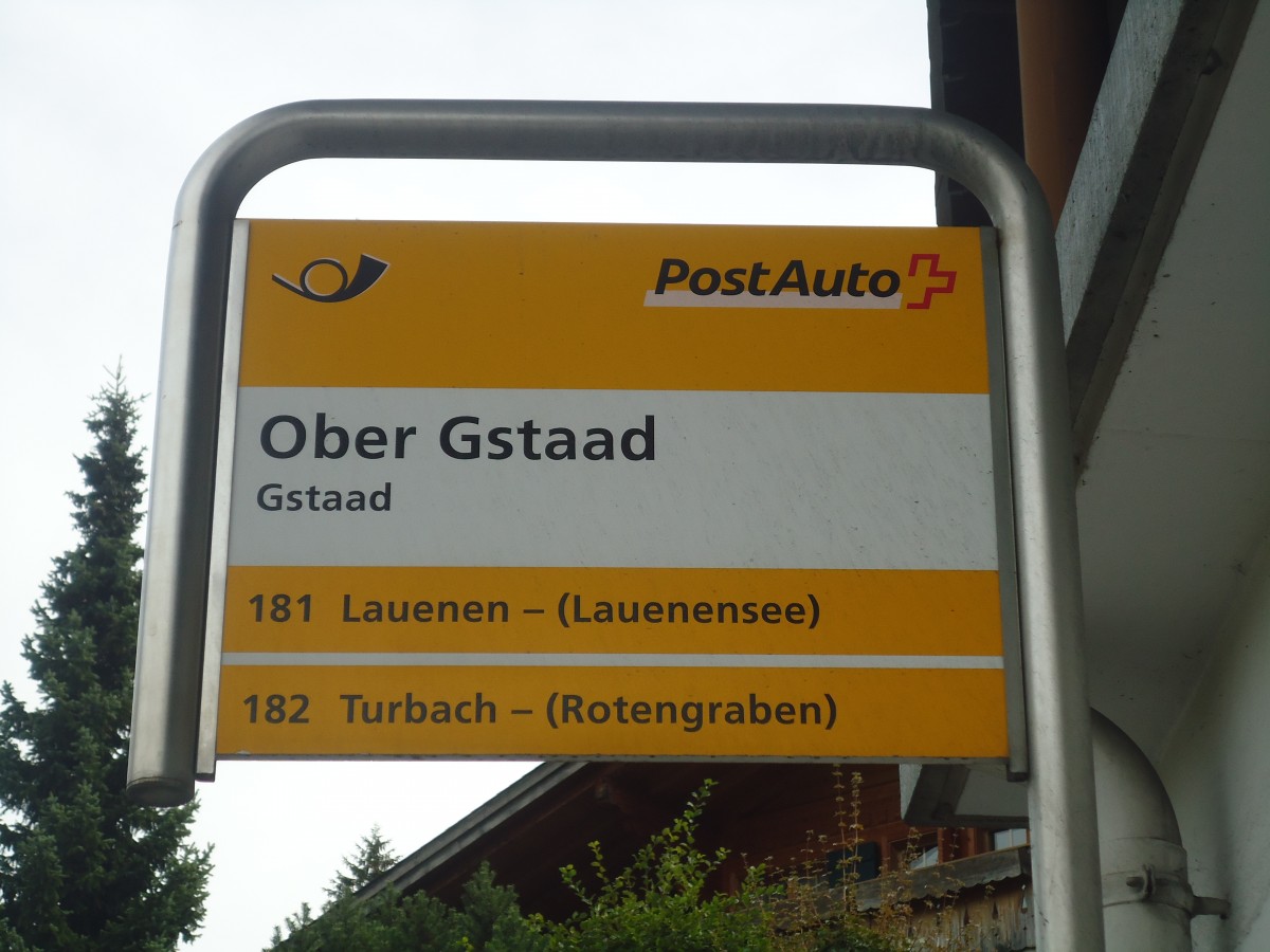 (147'388) - PostAuto-Haltestelle - Gstaad, Ober Gstaad - am 28. September 2013