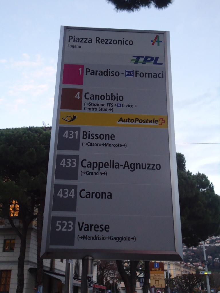 (147'757) - TPL-Haltestelle - Lugano, Piazza Rezzonico - am 5. November 2013
