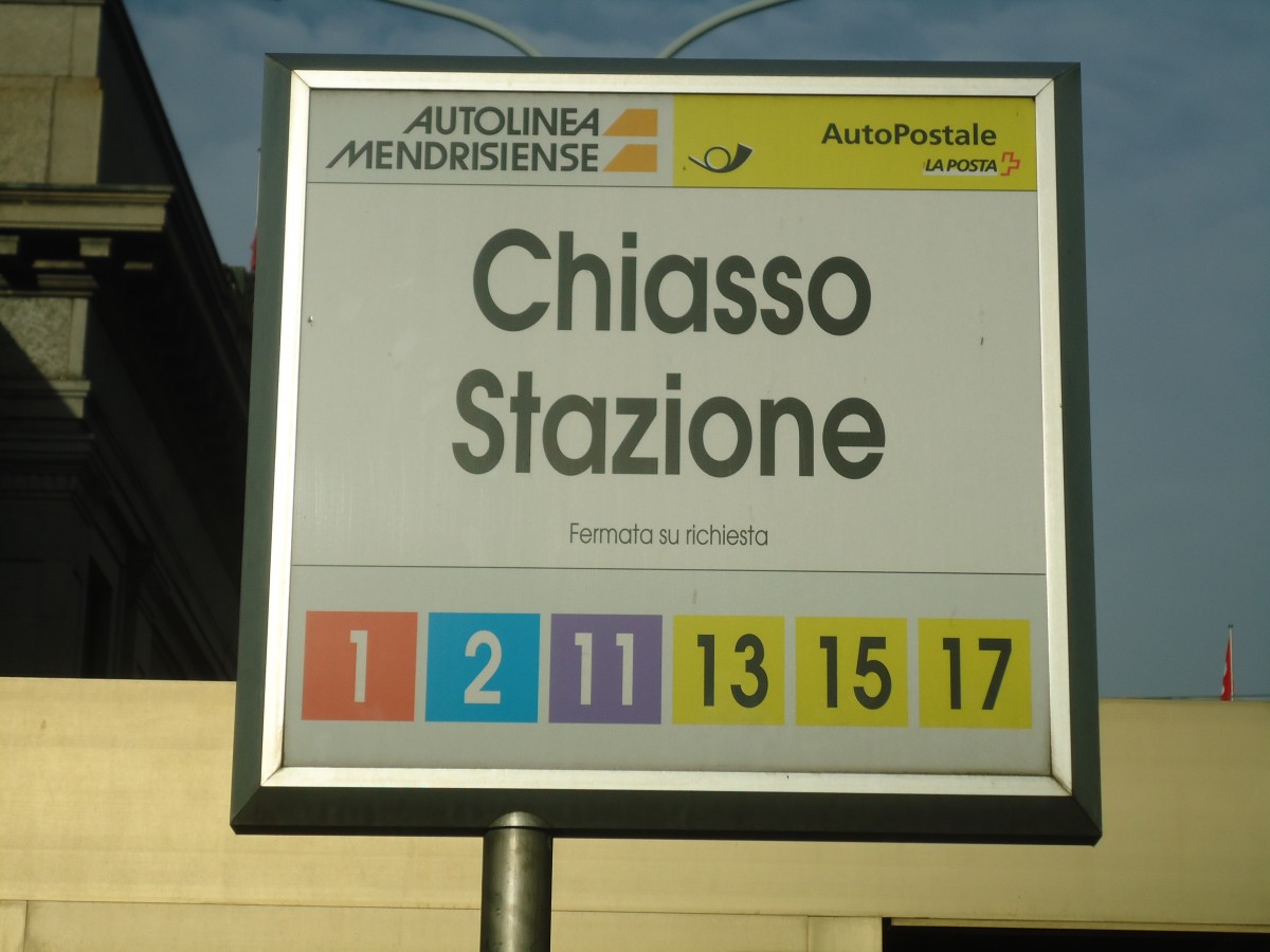 (147'778) - AMSA- + PostAuto-Haltestelle - Chiasso, Stazione - am 6. November 2013