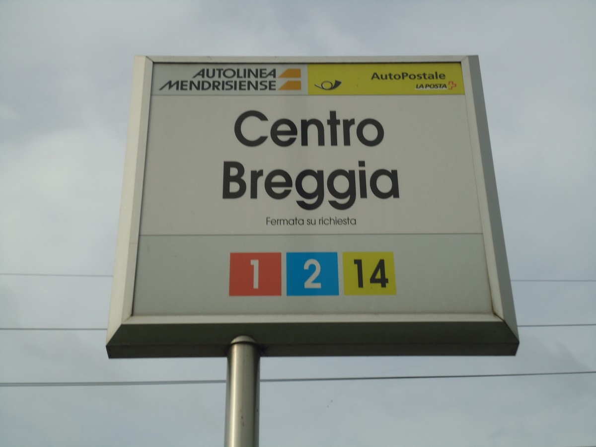 (147'817) - AMSA- + PostAuto-Haltestelle - Balerna, Centro Breggia - am 6. November 2013