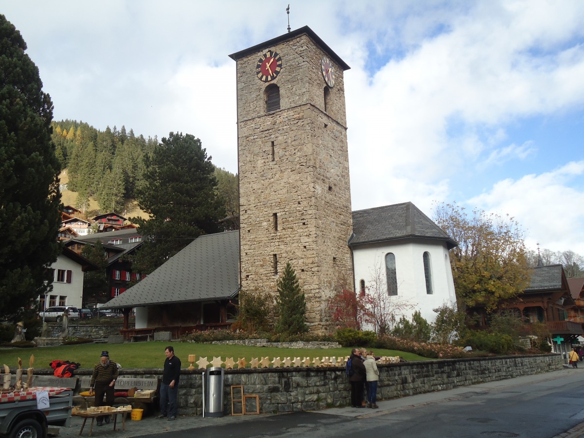 (148'036) - Die Kirche von Adelboden am 9. November 2013