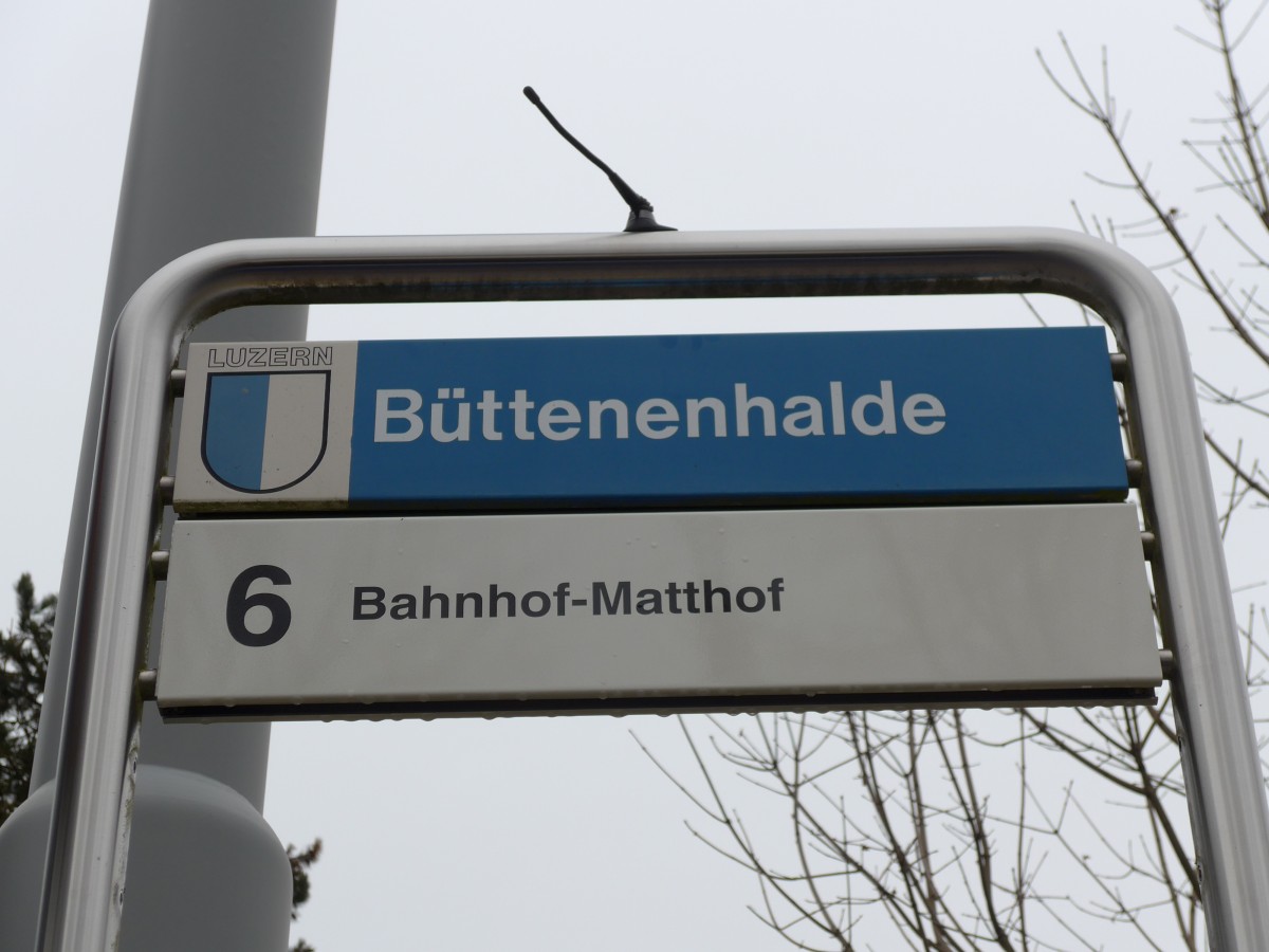 (149'006) - VBL-Haltestelle - Luzern, B�ttenenhalde - am 16. Februar 2014