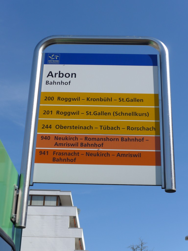 (149'435) - PostAuto-AOT-Haltestelle - Arbon, Bahnhof - am 29. M�rz 2014
